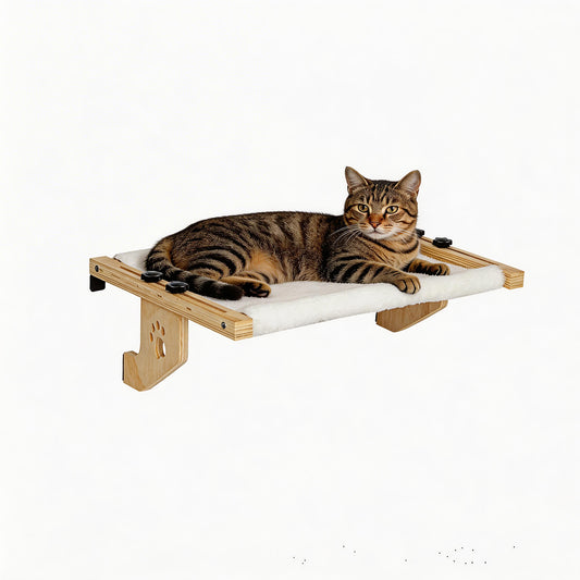Behome Cat Window Perch, Window Hammock for Cats, Sturdy Hammock Window Seat with Cushion Bed Cover, Indoor Cat Bed