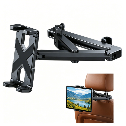 Behome Car Headrest Tablet Holder, Adjustable Tablet Holder for Car with Extension Arm, iPad Car Mount for iPad Pro, Air, Mini, Cell Phone,Galaxy Tab , All 4.7-12.9" Screen Devices