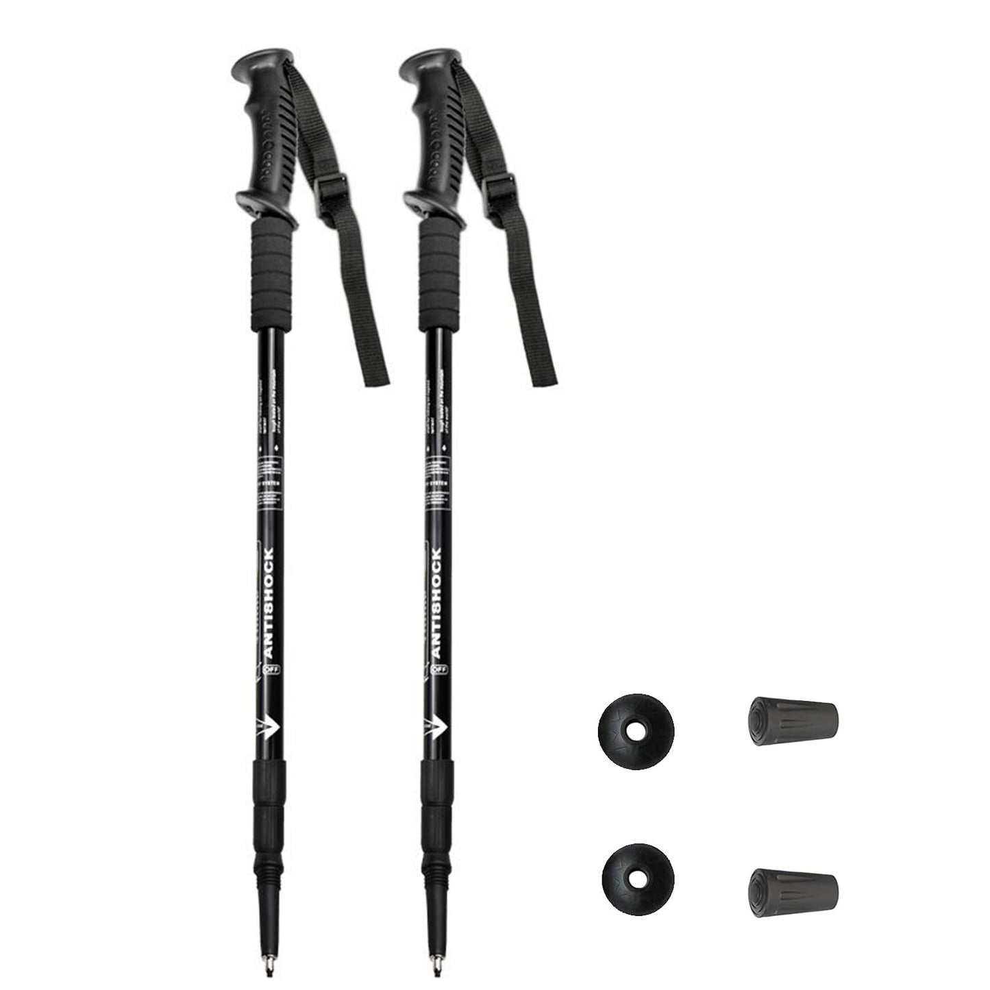 BN-LINK 2 Pcs Trekking Poles, Lightweight Aluminum Hiking Poles with Anti-Shock & Quick Lock System, Adjustable Telescopic Hiking Sticks for Women, Men, Hiking, Camping, Walking