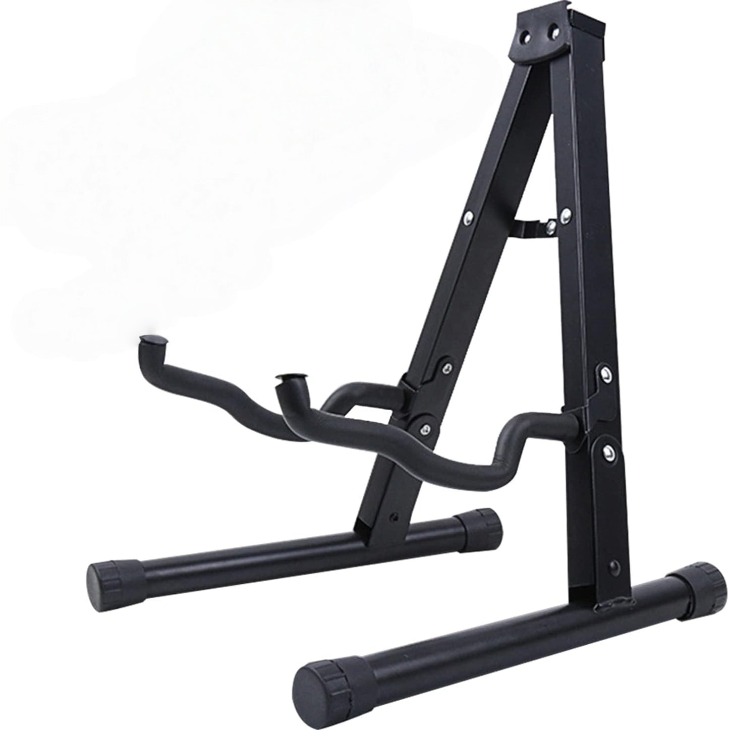 Behome Foldable Guitar Stand, Portable and Adjustable A-Frame Bass Guitar Display Stand, with Non-slip Rubber And Foam Arm, Suitable for Electric & Acoustic Guitars, Bass & Banjo, Black