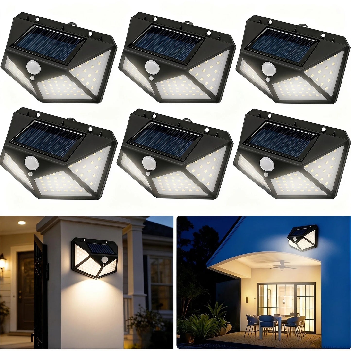 Magnetic Light Solar Lightolar Lights 150 LED, Solar Flood Light,IP65 Waterproof,LED Solar Fence Lighting for Garden Yard Patio Deck