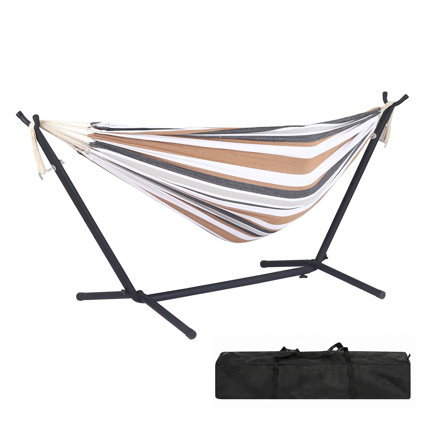 BN-LINK Hammock with Steel Stand, Adjustable Hammock Bed with Carry Bag, 330 lb Capacity Outdoor Hammocks for Outside, Backyard, Garden,Camping