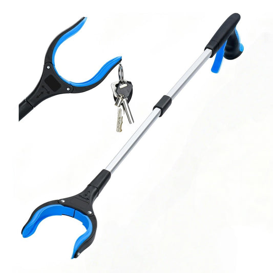 Behome 33” Grabber Reacher Tool, Foldable Reacher Grabber Pickup Tool with 360°Rotating Jaw & Magnets, Grabbers for Seniors for Outdoor & Indoor (Blue)