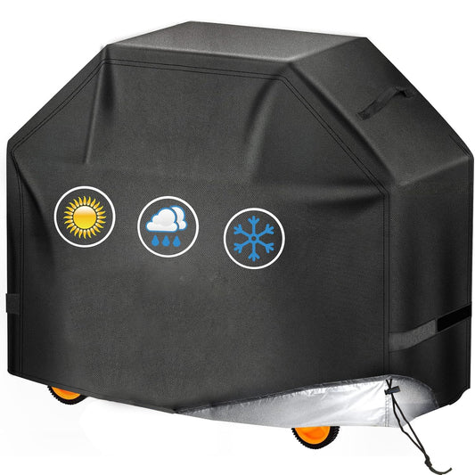 BN-LINK Grill BBQ Cover, 420D Outdoor Heavy Duty Waterproof Barbecue Gas Cover, All Weather Protection, 58"W x 24"D x 47"H, Black