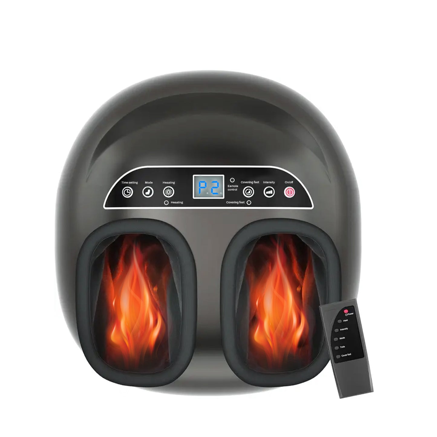 Behome Foot Massager Machine with Heat & 5 Deep-Kneading Modes, 5 Massage Levels & Timer, Remote Control Deep Kneading Machine for Plantar Fasciitis, for Home and Office Use