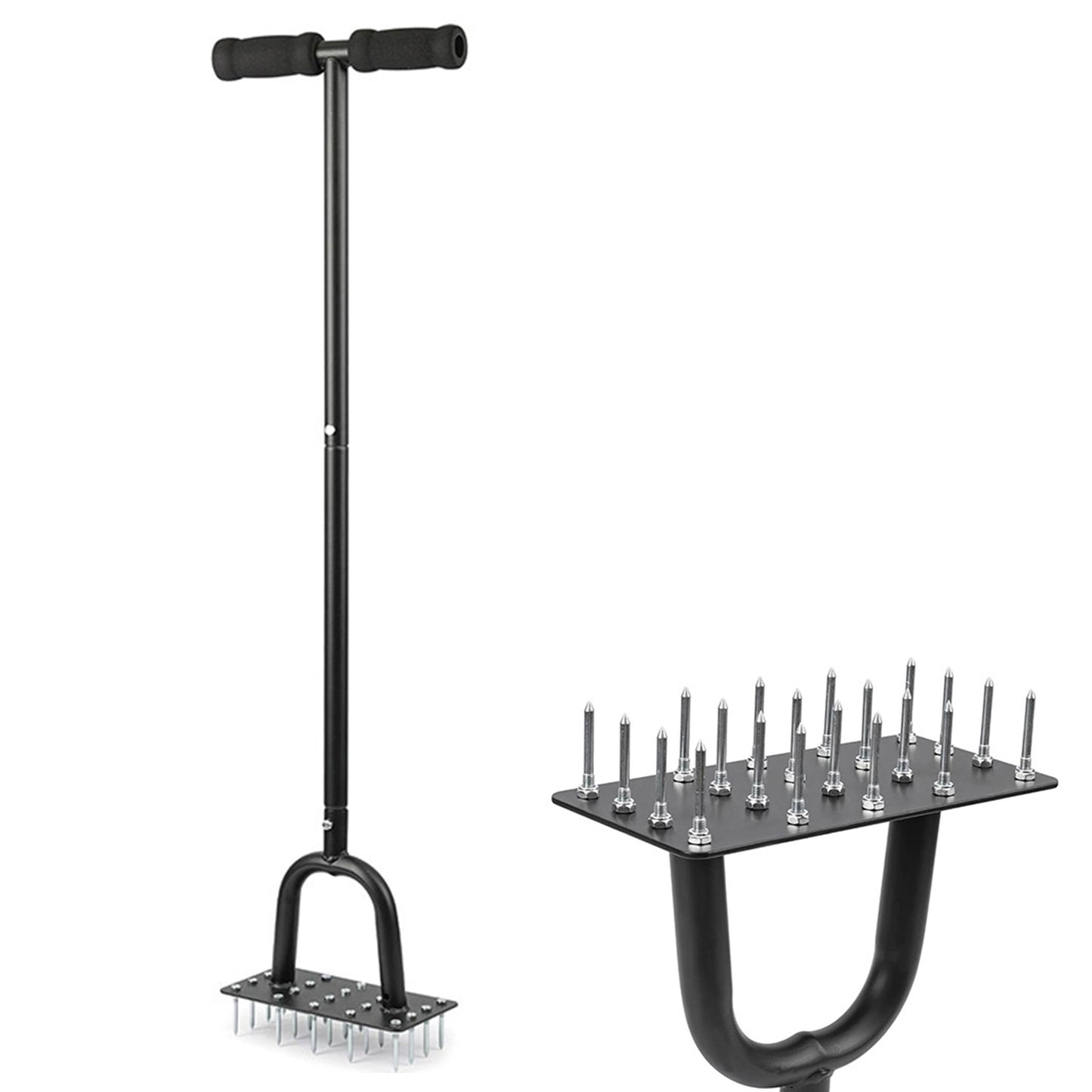 BN-LINK Manual Lawn Aerator,20 Spikes Lawn Aerator Tool,Efficient Grass Aerator for Yard, Garden, Lawn Aeration, Soil Loosening
