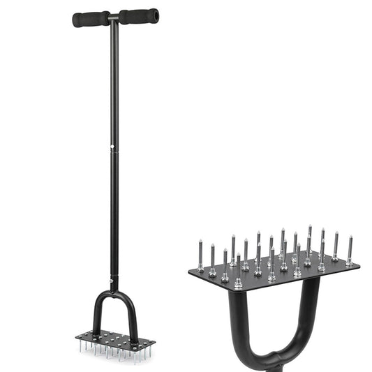 BN-LINK Manual Lawn Aerator,20 Spikes Lawn Aerator Tool,Efficient Grass Aerator for Yard, Garden, Lawn Aeration, Soil Loosening