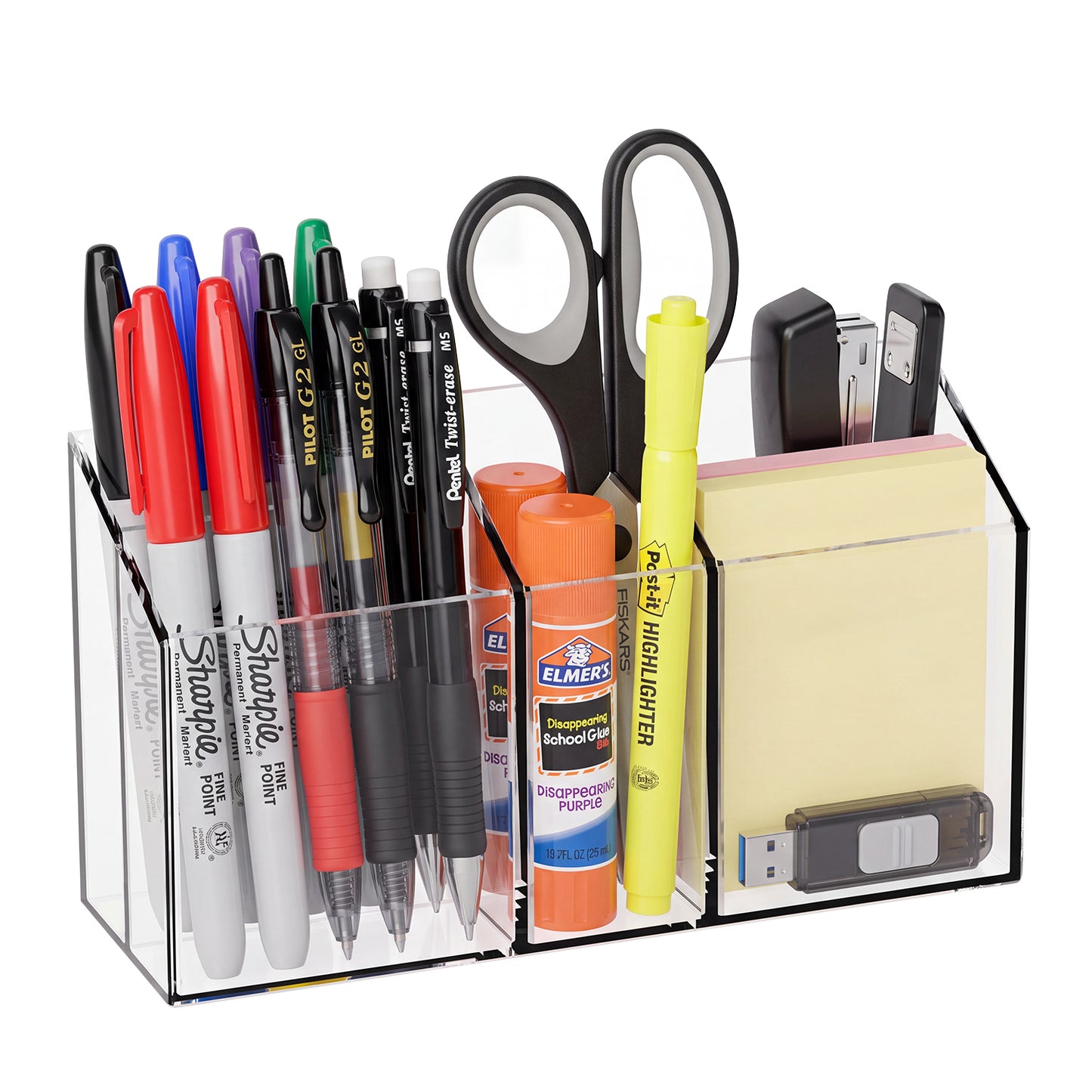 Behome Magnetic Pen Holder, Dry Erase Marker Holder for Whiteboard Fridge, Wall Mounted Acrylic Magnet Pen Holder with Adhesive, Classroom and Locker Magnetic Organizer