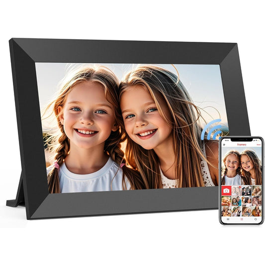 BN-LINK Digital Picture Frame, 10.1 Inch Smart Digital Photo Frame with 1280x800 IPS HD Touch Screen, 32GB Memory Auto-Rotate Wall Mount, Share Photos/Videos with Free App, Black
