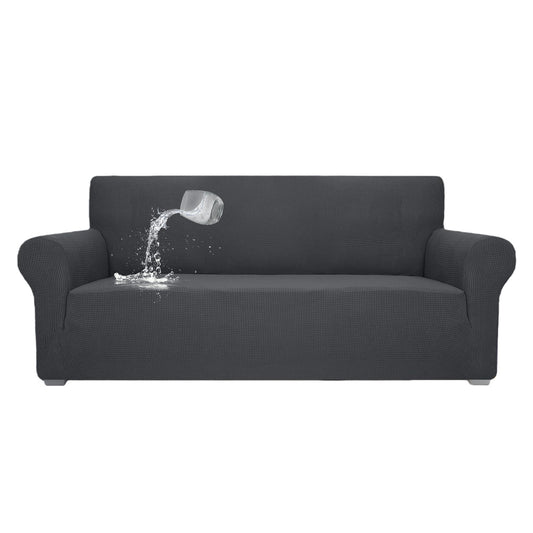 Behome Couch Cover, Premuim Water Repellent Sofa Covers, Non Slip Sofa Slipcover for Living Room Furniture Protector (3 Seater, Gray)