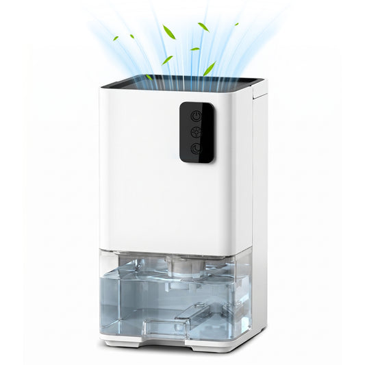 Behome Small Dehumidifiers,41 OZ Dehumidifier Quiet with Auto Shut Off，323 sq.ft Dehumidifiers for Bedroom, Bathroom, RV, 7 Colors LED Light,White