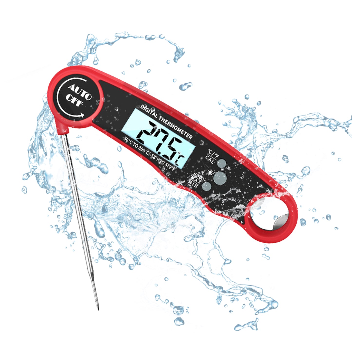 Behome Meat Thermometer, Food Thermometer for Cooking Kitchen Gadgets, Waterproof Digital Instant Read Meat Thermometer for Kitchen and Outside, BBQ, Turkey, Candy, Liquids, Beef