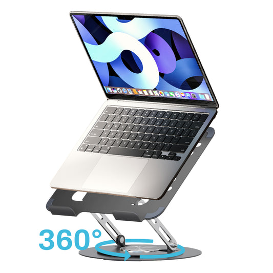 Behome Laptop Stand, Height Adjustable Ergonomic Computer Stand for Desk, Portable and Foldable Laptop Riser for Laptops and Notebook Up to 17 Inch, Black