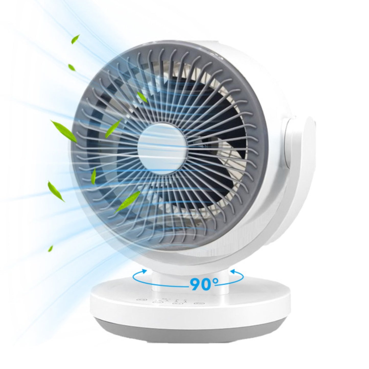 BN-LINK Desk Fan With 3 Speeds & Timer, 10’’ Quiet Air Circulator Fans, Touch Operation, 90°Auto-Oscillating Fan With Aromatherapy Box, Smart Table Fan For Bedroom, Home And Office