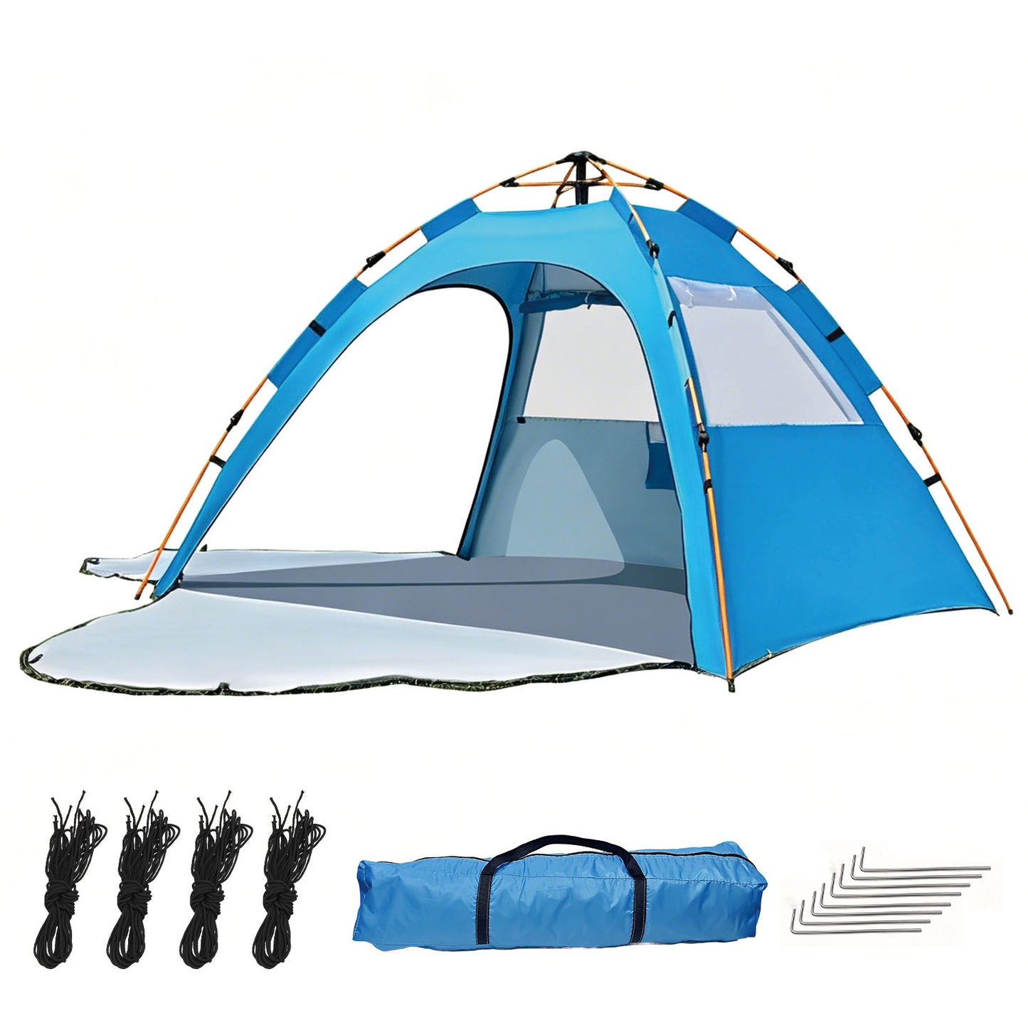 BN-LINK Pop up Beach Tent, 2-3 Person Beach Tent Sun Shelter, Breathable Mesh Window,UPF 50+ UV Protection,Portable Lightweight Beach Shade for Outdoor Camping, Fishing, Family Picnics,Blue