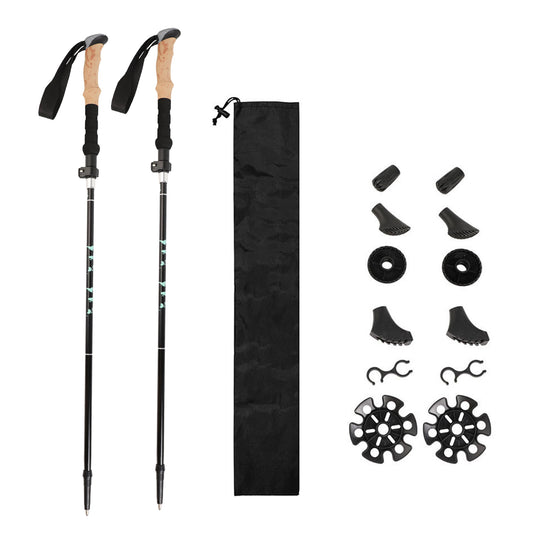 BN-LINK Trekking Poles,2 Pack Collapsible Aluminum Hiking Poles with EVA Grip & Storage Bag, Adjustable-Height Hiking Sticks for Hiking, Camping, Backpacking,Walking