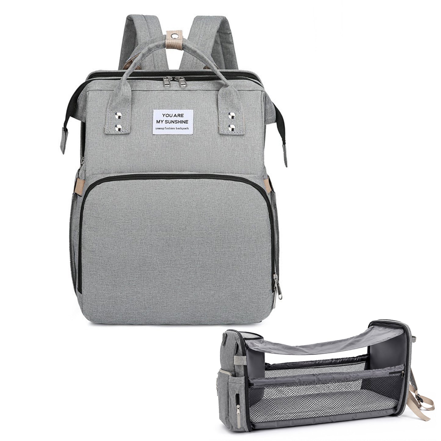 Behome Diaper Bag Backpack, Large Waterproof Baby Bag with Changing Pad, Stroller Straps & Insulated Pockets, Multifunctional Travel Diaper Bags For Mom & Dad