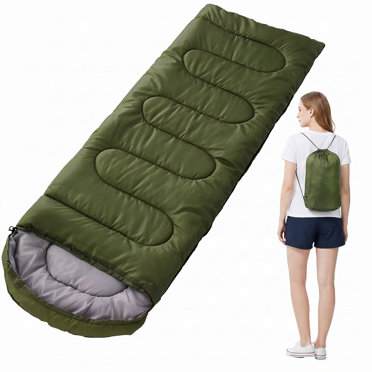 BN-LINK 2-In-1 Blanket & Sleeping Bags for Adults, 3-Season Cold & Warm Weather, Lightweight Waterproof Camping Sleeping Bag for Hiking, Traveling