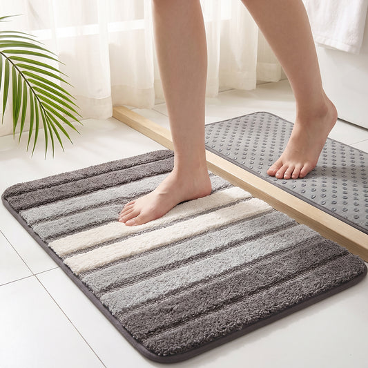 Behome Non-Slip Thick Bathroom Rugs, 20”x 32” Extra Soft and Absorbent Shaggy Bath Mat, Washable Bath Rugs for Bathroom Floor, Tub and Shower