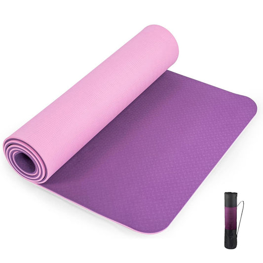 Behome Yoga Mat Non Slip, Anti-Tear 1/4" Thick Exercise Mat with Strap and Storage Bag, Fitness Mat for Pilates, Stretching, Floor & Fitness Workouts
