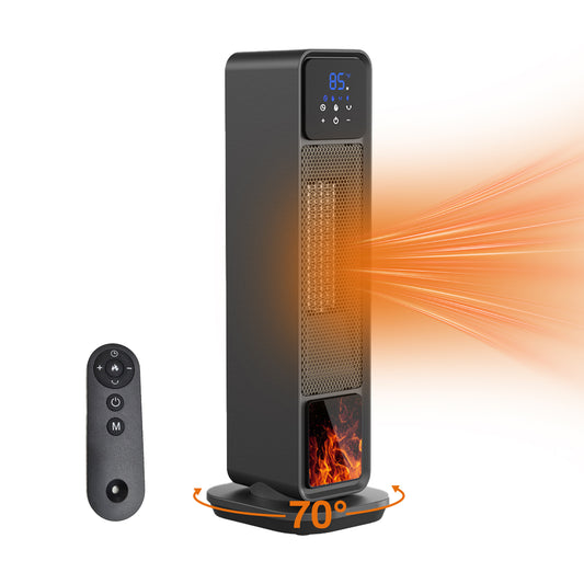 Behome Space Heater Indoor, 24’’ Electric Heaters with Remote & Thermostat, 3 Modes & 70°Oscillation & 12H Timer, Portable Room Tower Space Heater for Office, Bedroom, Large Room