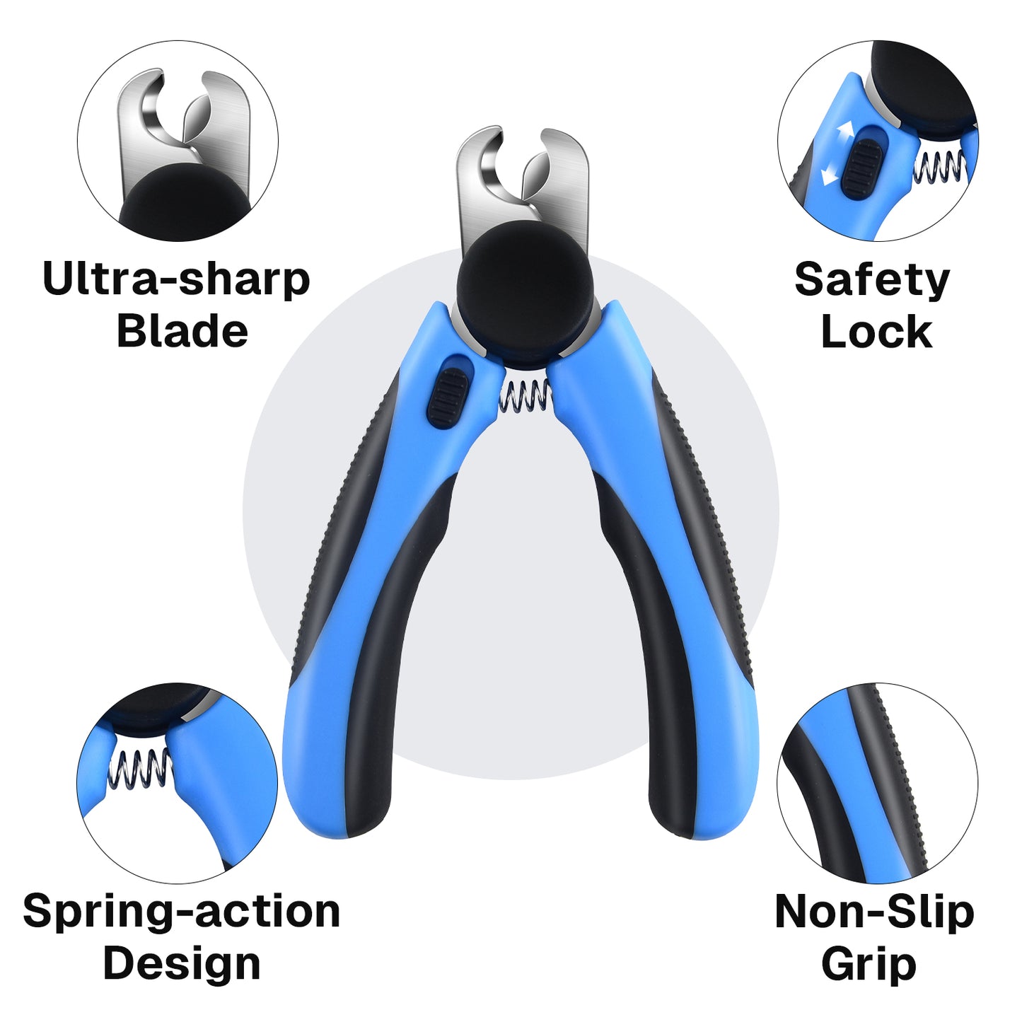 Behome Dog & Cat Nail Clippers and Trimmers,Reduce Over-Trimming,Safety Guard,Stainless Steel Razor Sharp Blades with Nail File, Grooming for Small Medium-Large Pets