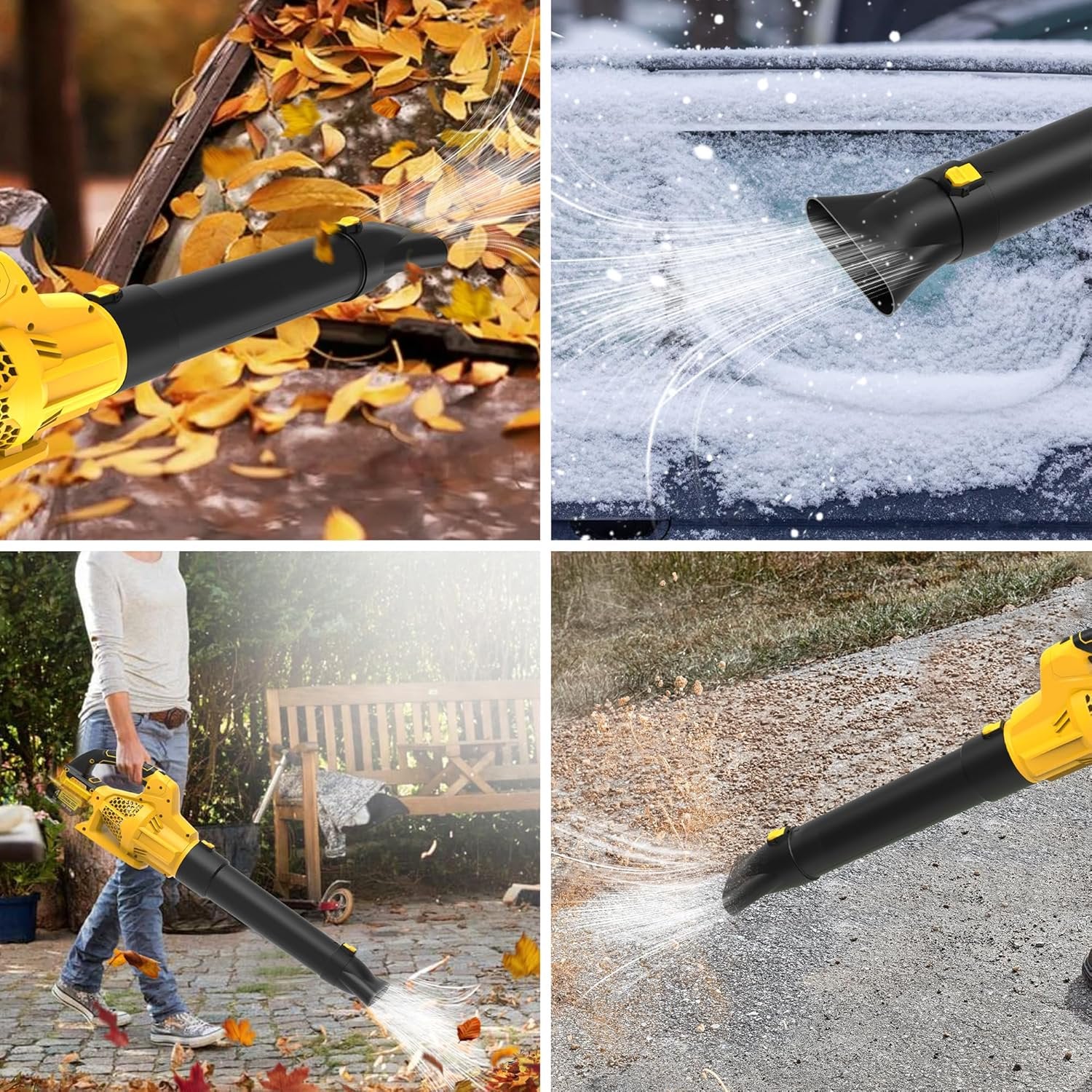 Cordless Leaf Blower 20V Electric Leaf Blower with 6 Speed Settings
