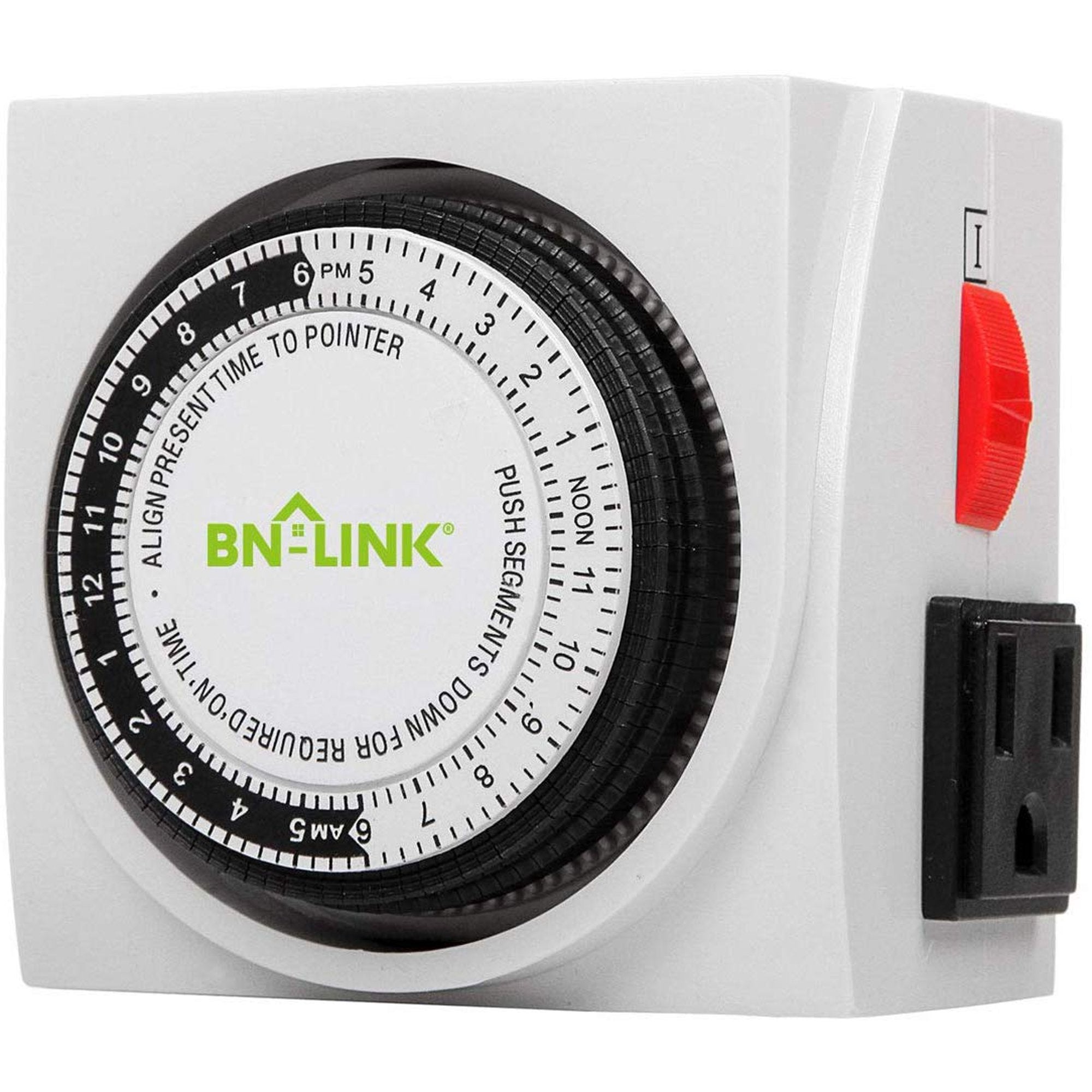 BN-LINK Heavy Duty Mechanical Timer Dual Outlet - 24 Hours