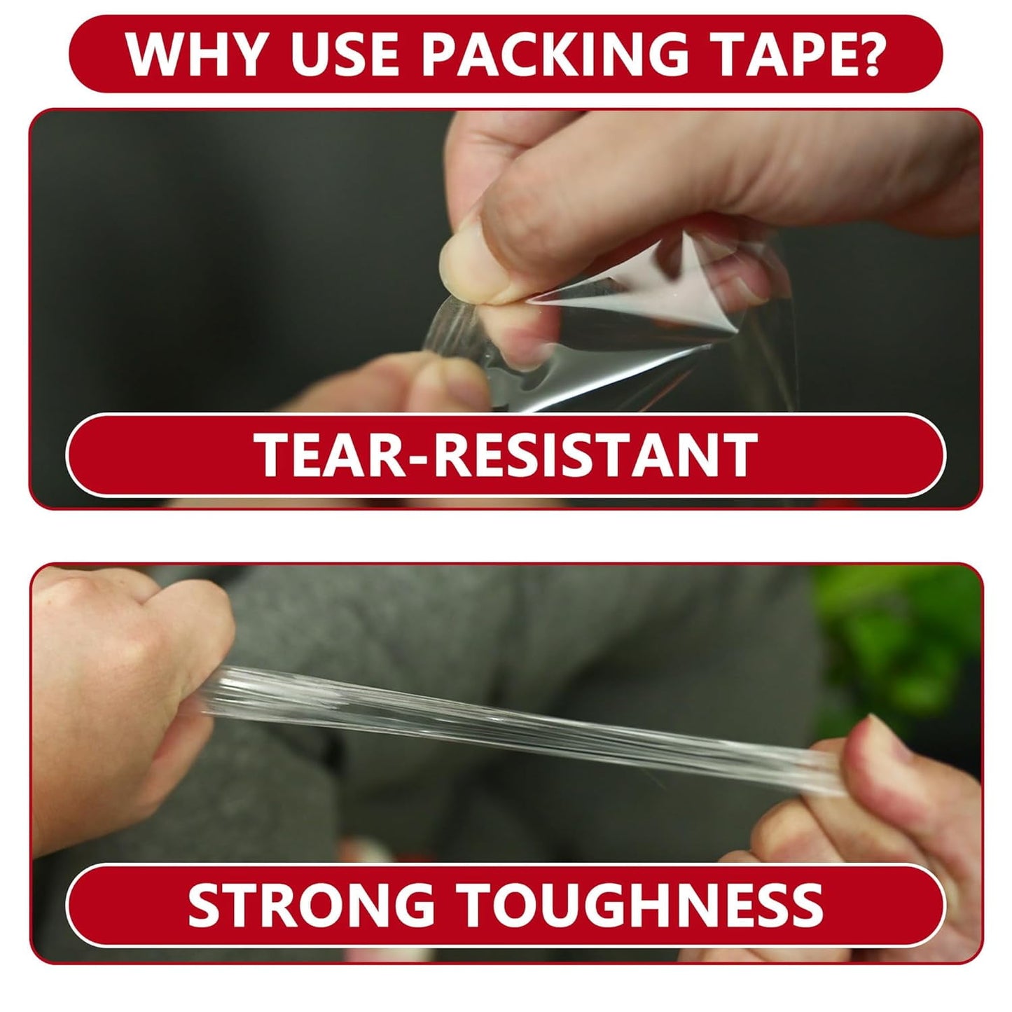 Behome Clear Shipping Packing Tape with Dispenser, 6 Rolls Heavy Duty Packing Tape for Shipping and Moving, 1.88" x 60 yd