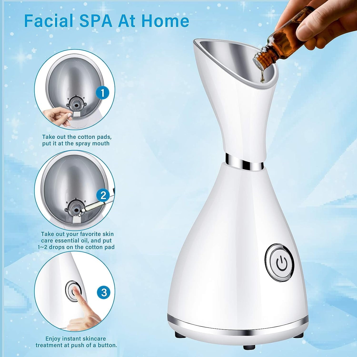 Portable Facial Steamer, Nano Face Steamer Warm Mist Home Skin SPA Steamers for Sinuses Acne Pores Cleanse