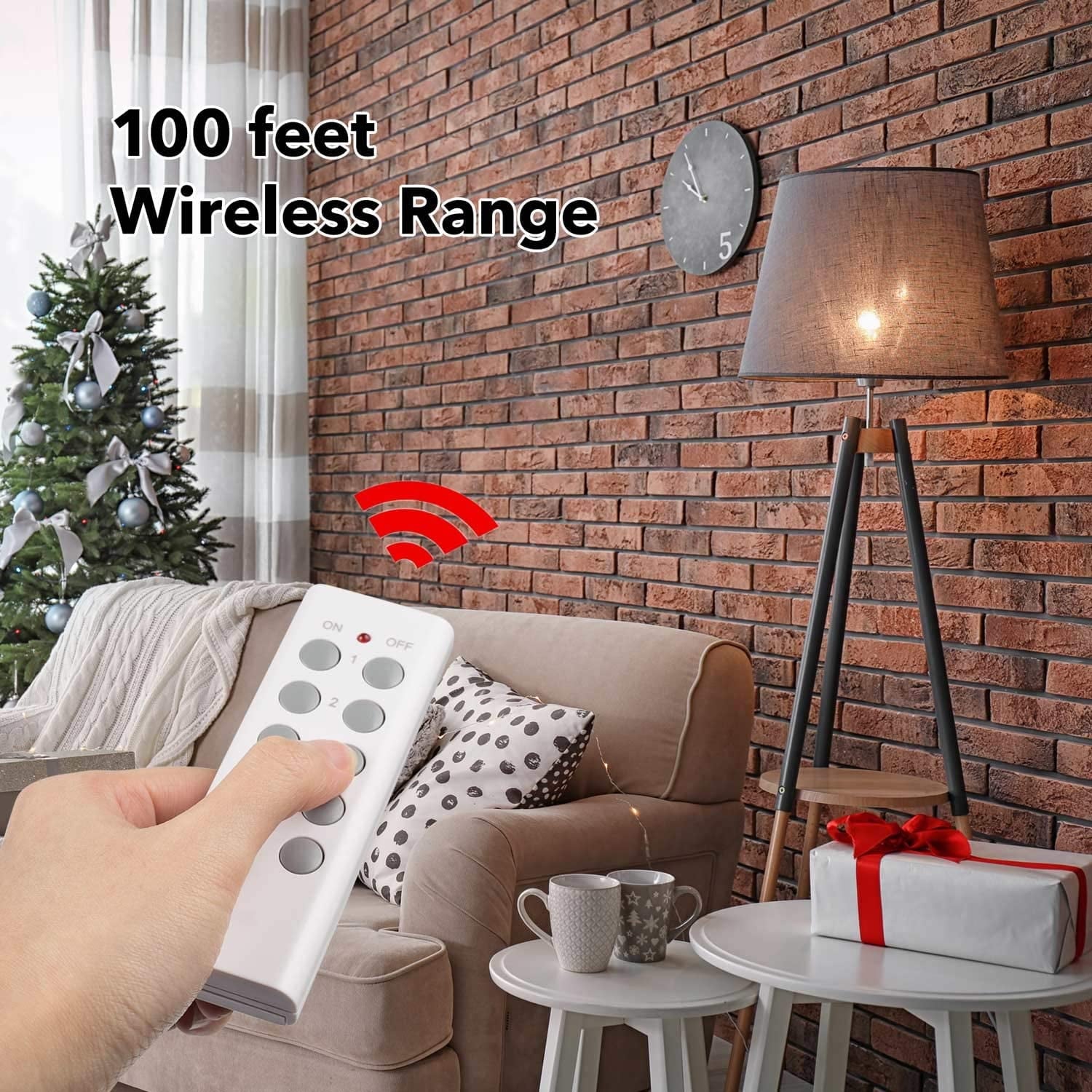 BN-LINK Wireless Remote Control Outlet with Extra Long Range, for Household Appliances, White (2 Remotes + 5 Outlets)