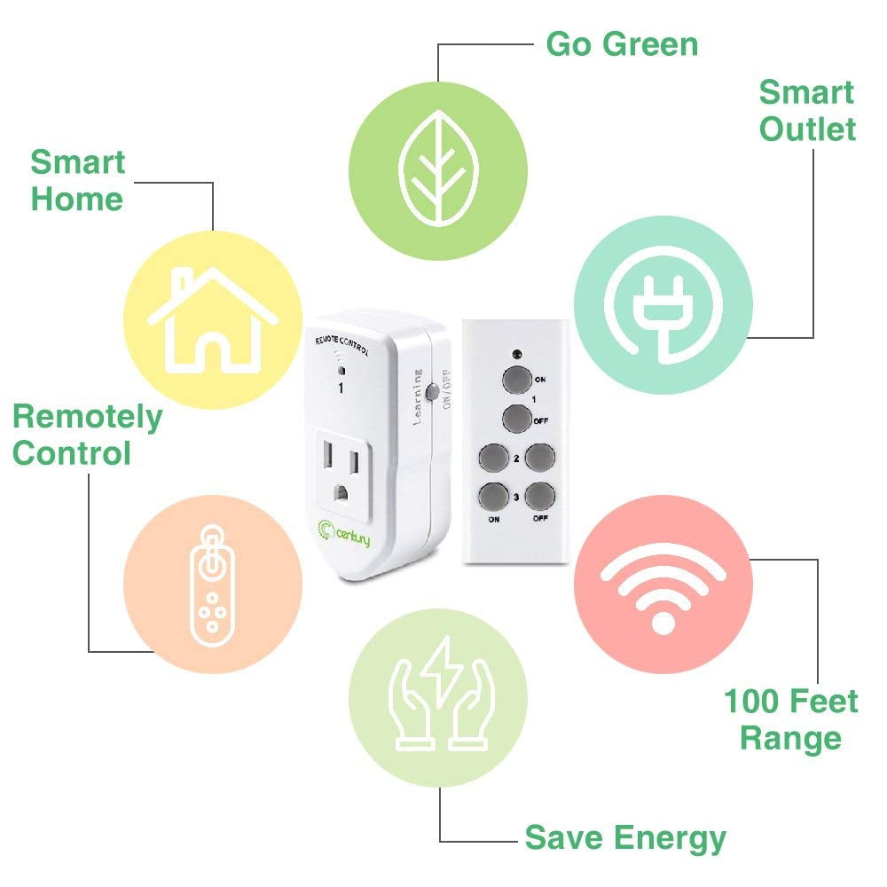 BN-LINK Wireless Remote Control Electrical Outlet Switch for Household Appliances (1 Pack)