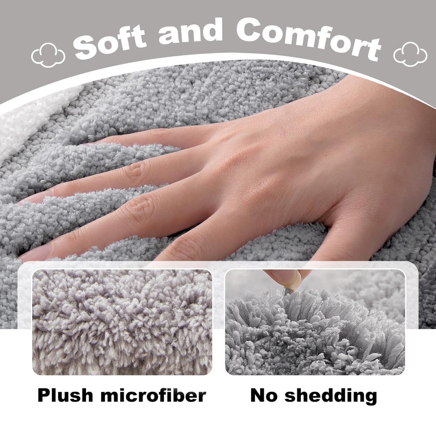 Behome Non-Slip Thick Bathroom Rugs, 16”x 24” Extra Soft and Absorbent Shaggy Bath Mat, Washable Bath Rugs for Bathroom Floor, Tub and Shower