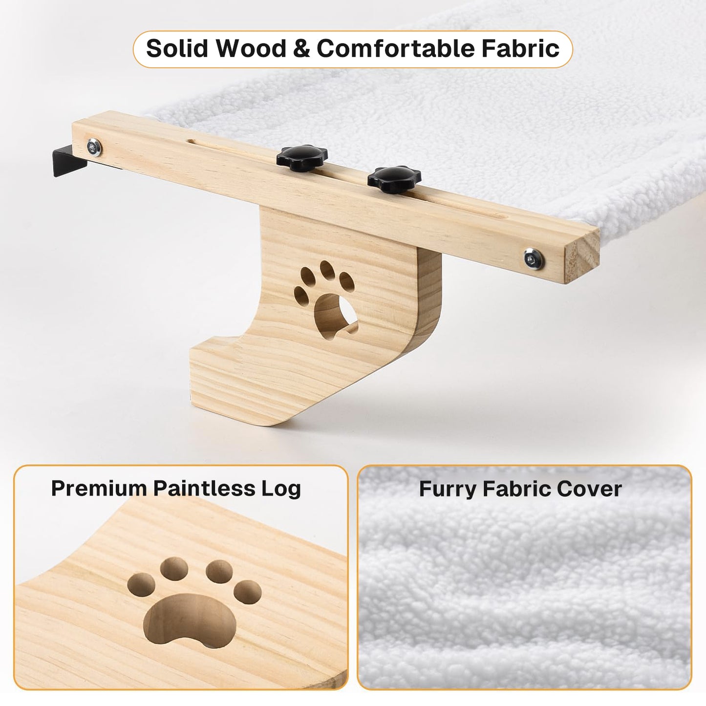 Behome Cat Window Perch, Window Hammock for Cats, Sturdy Hammock Window Seat with Cushion Bed Cover, Indoor Cat Bed