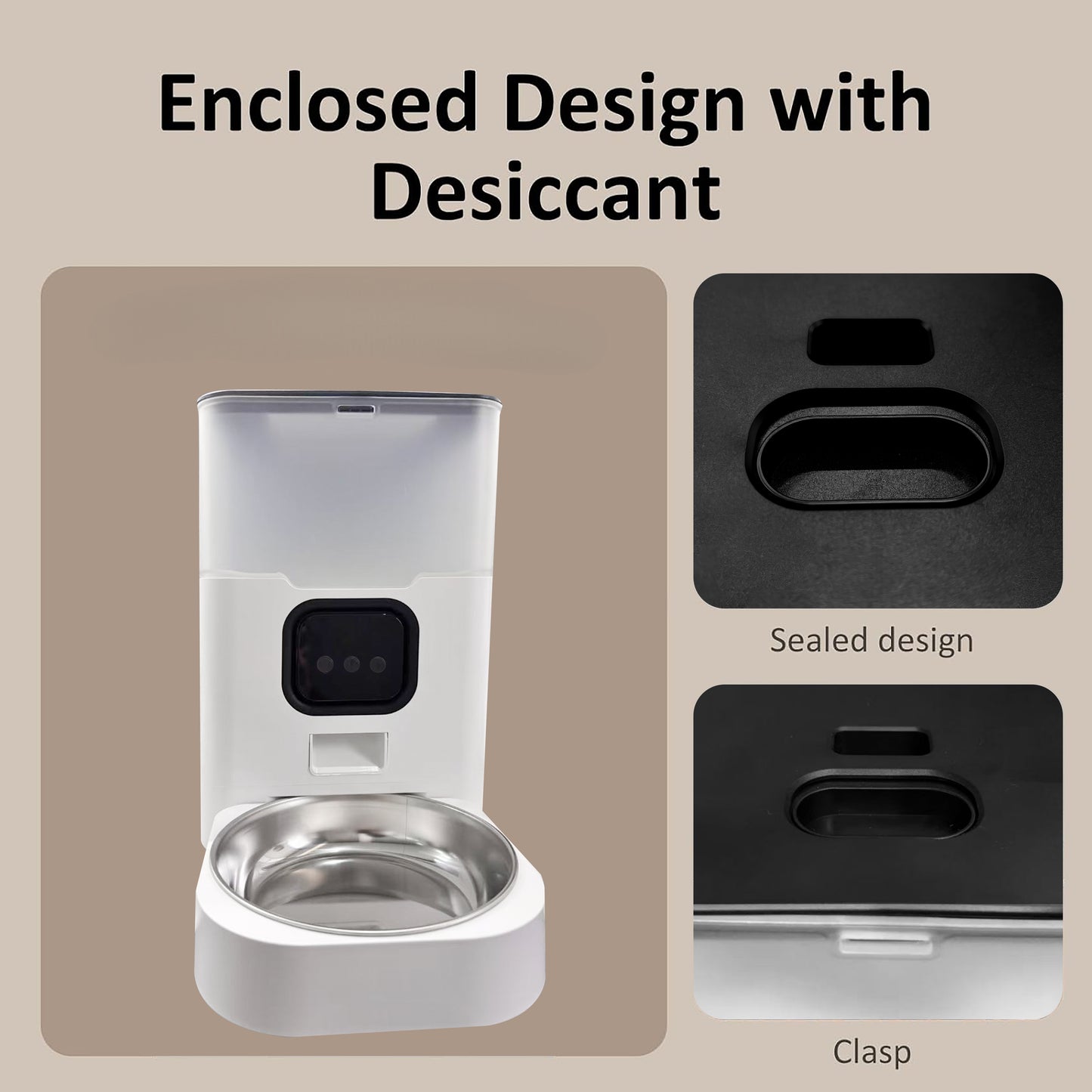 BN-LINK Automatic Cat Feeder 4L WIFI, 2.4G WiFi Timed Pet Feeder Cat Food Dispenser, 4L Automatic Cat Food Dispenser for Small Pets Indoor, White