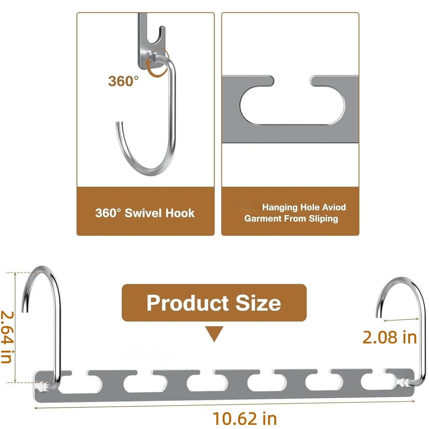 Behome Space Saving Hangers, 12 Packs Sturdy Metal Hangers Wardrobe Organizer, Magic Home Organization College Dorm Room Essentials for Girls Guys, Silver