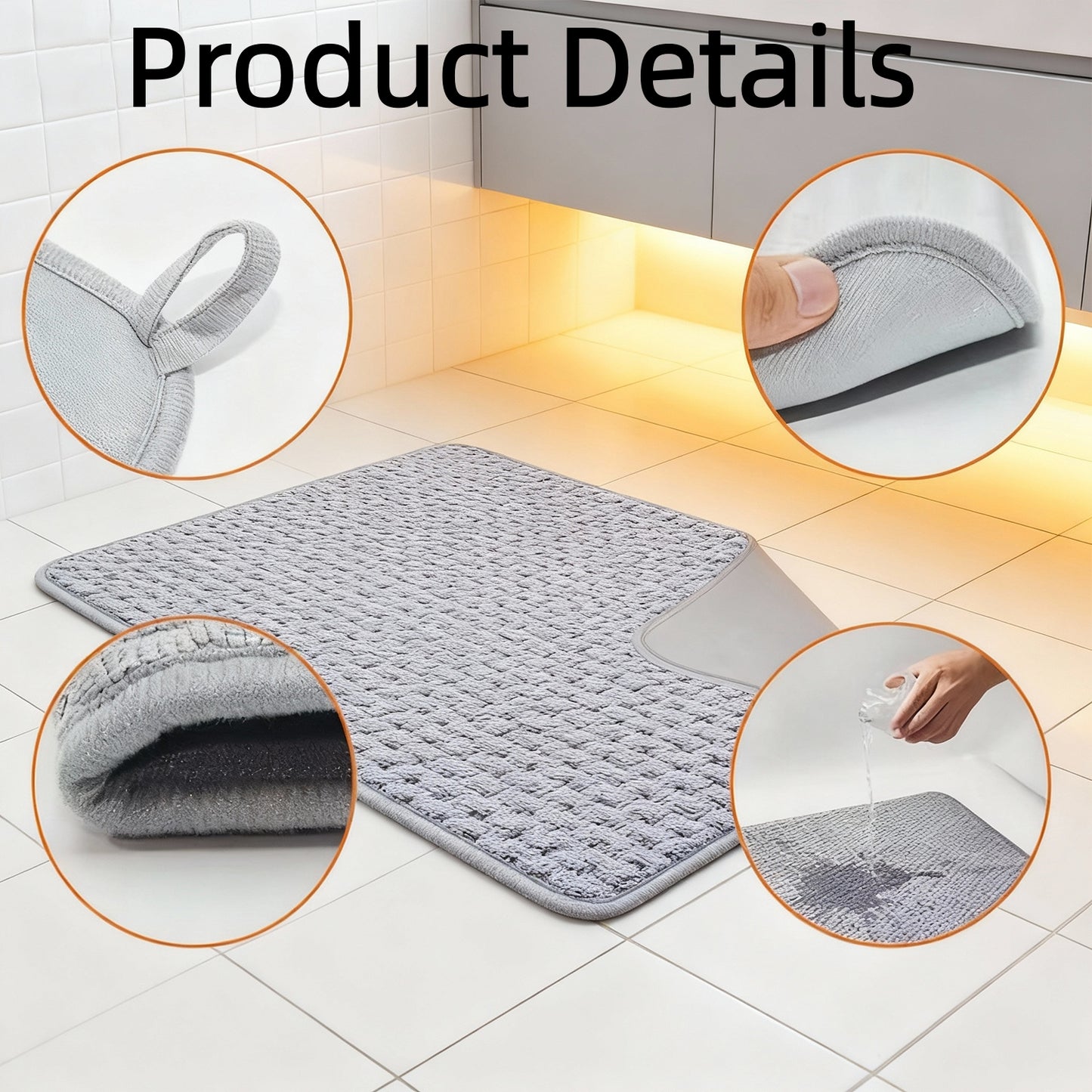Behome Dish Drying Mat, 2 Packs Large Dish Drying Mat, 18x24 Inch Large Size Highly Absorbent Dish Drainer Mat for Kitchen Counter, Gray