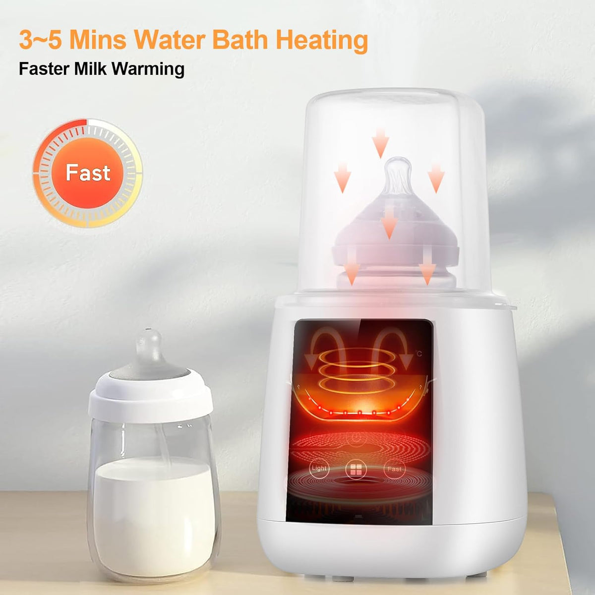 Behome Bottle Warmer, 8-in-1 Fast Milk Warmer for Breastmilk and Formula, Accurate Temperature Control