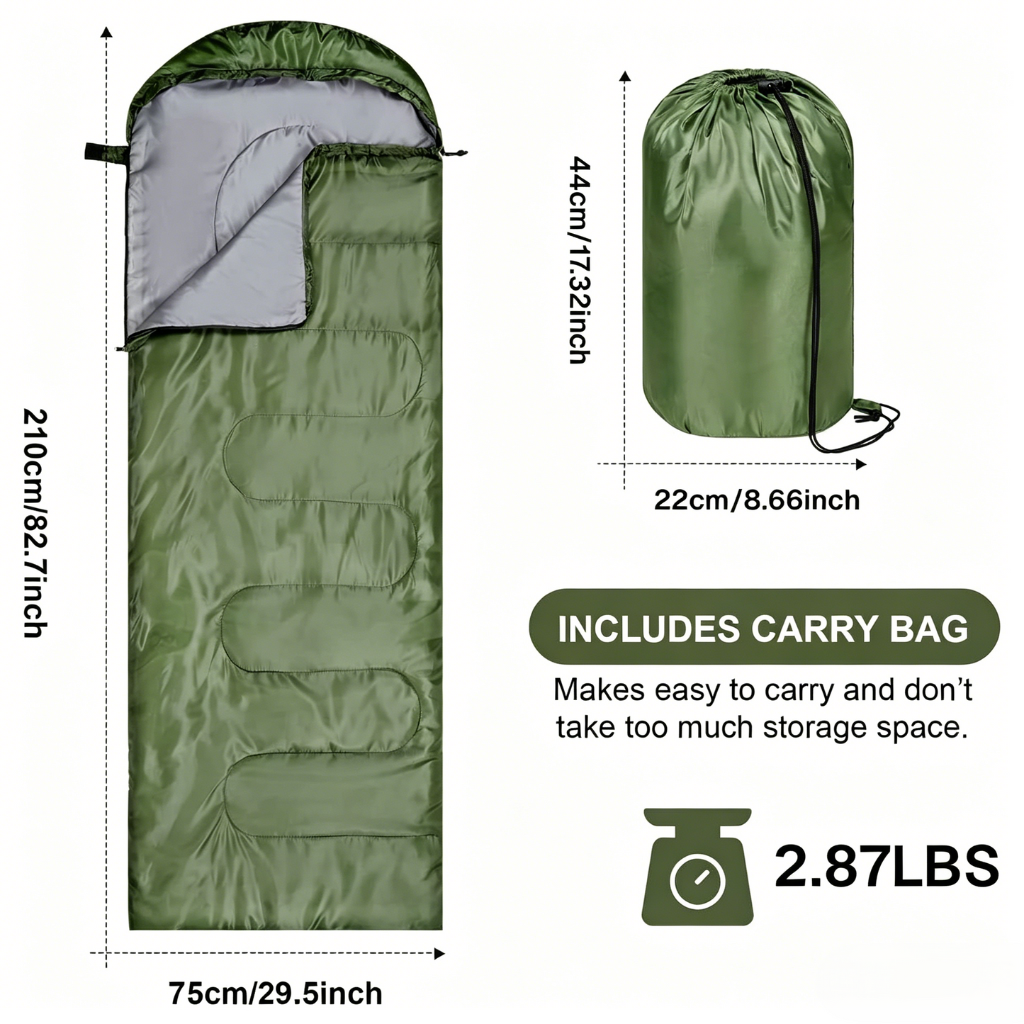 BN-LINK 2-In-1 Blanket & Sleeping Bags for Adults, 3-Season Cold & Warm Weather, Lightweight Waterproof Camping Sleeping Bag for Hiking, Traveling