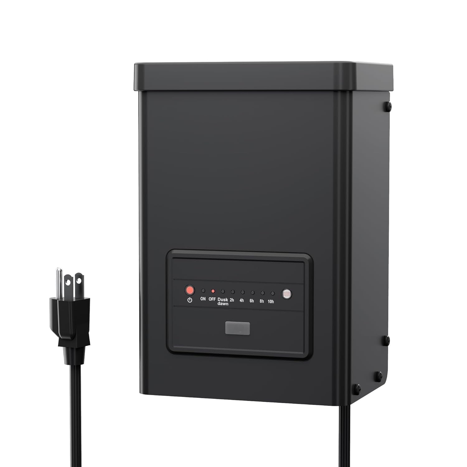 BN-LINK 300W Outdoor Transformer for Low Voltage Landscape Lighting, with Timer and Photocell Sensor, 120V AC to 12V AC, Durable and Weatherproof Design, Ideal for LED Spotlights and Pathway Lights