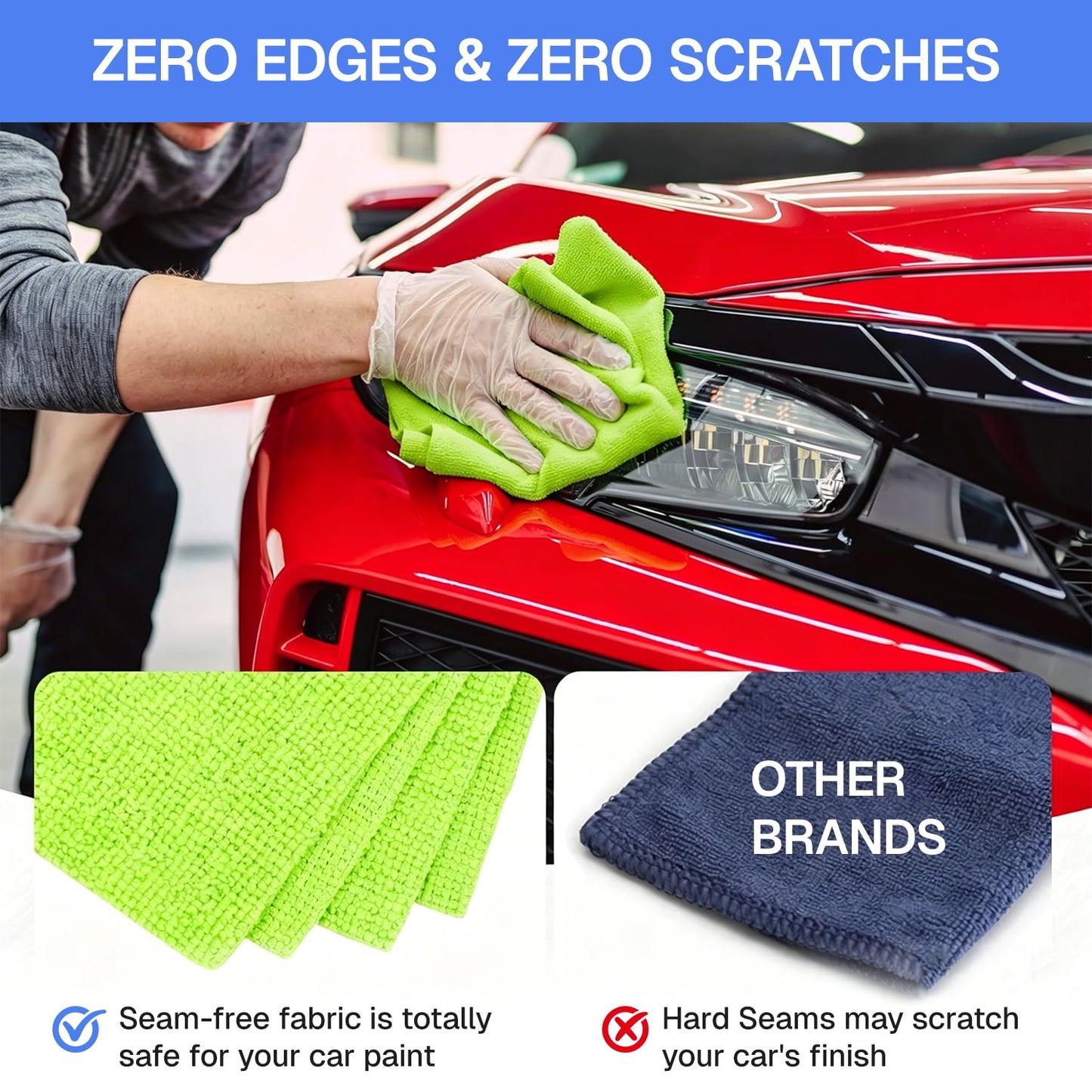 BN-LINK Microfiber Cleaning Cloth, 12 Pack Highly Absorbent Cleaning Rags, Lint-Free Microfiber Towels for Cars, House Kitchen Bathroom