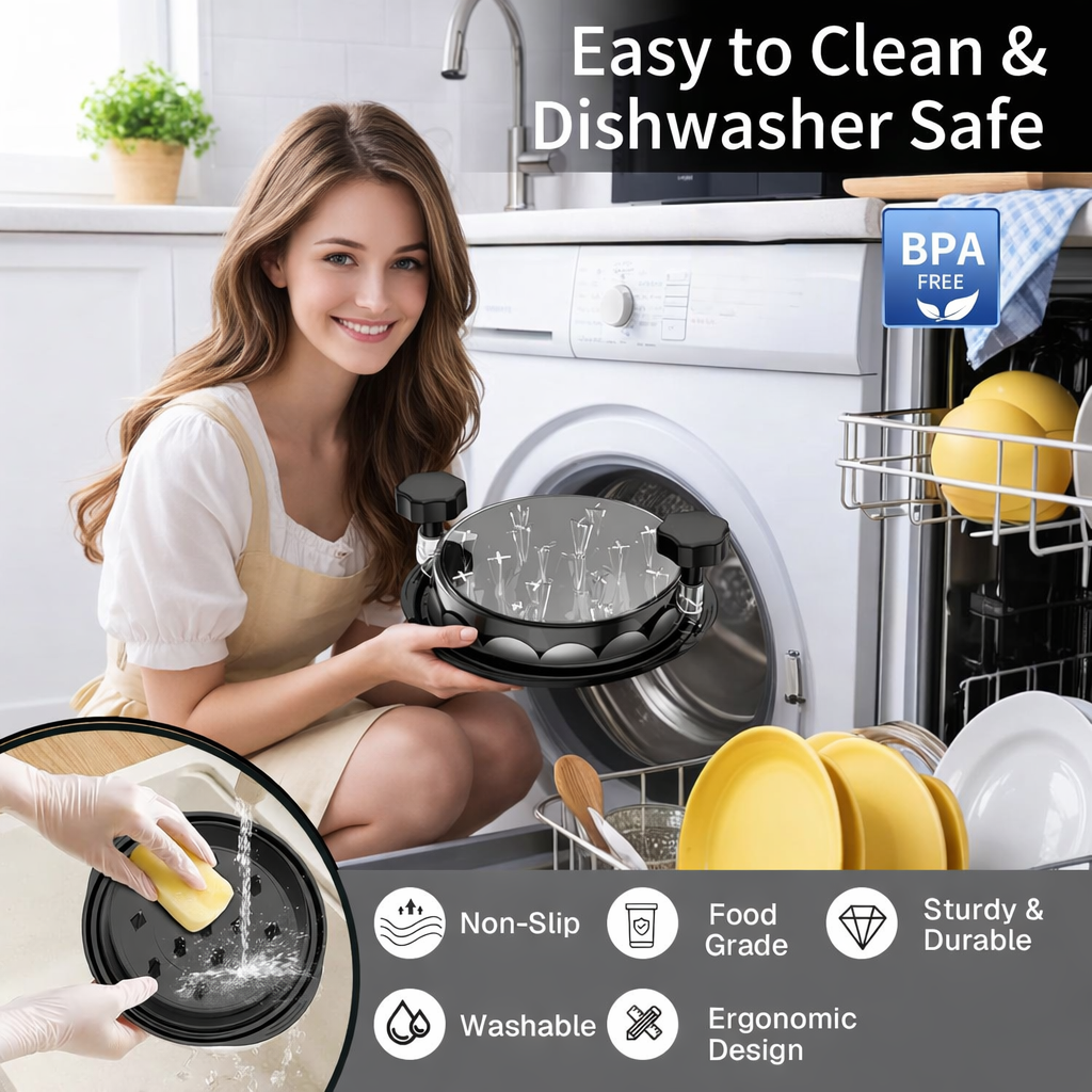 Behome 10" Chicken Shredder Tool Twist, Large Visible Meat Shredder Grinder, Strong Anti-Slip Base, Ergonomic Handle, for Pork Beef Chicken, Black