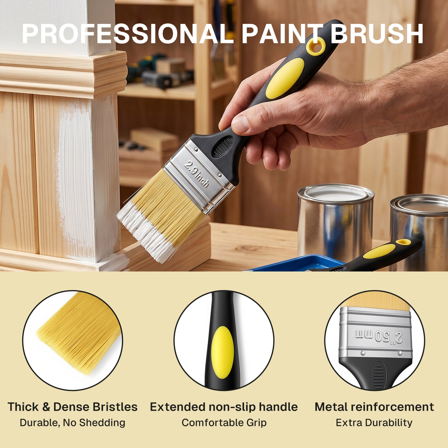 BN-LINK 11-Piece Paint Roller Kit, 9 Inch & 4 Inch Paint Roller Set with Paint Tray, Paint Brush, Gloves, Stir Stick & Can Opener, Painting Supplies for Walls, Ceilings, Interior and Exterior Paintin