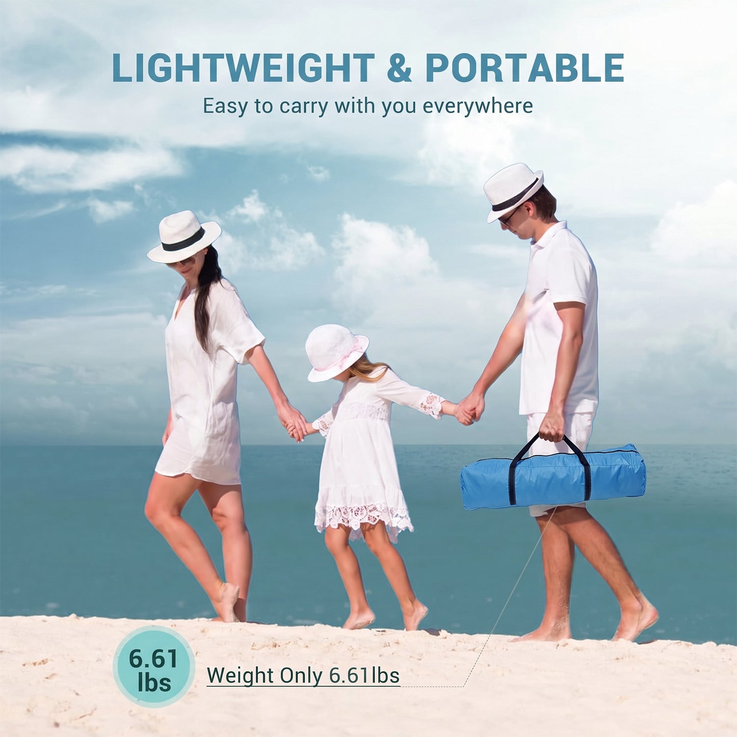 BN-LINK Pop up Beach Tent, 2-3 Person Beach Tent Sun Shelter, Breathable Mesh Window,UPF 50+ UV Protection,Portable Lightweight Beach Shade for Outdoor Camping, Fishing, Family Picnics,Blue