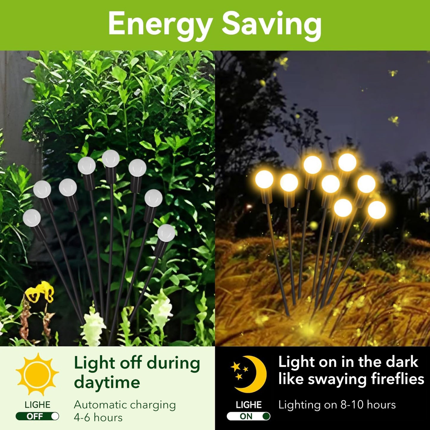 BN-LINK 4 Pack Solar Garden Lights, Auto On/Off 32 LED Solar Swaying Lights Outdoor Waterproof, Firefly Light for Outside Yard Pathway Landscape Decorations (Warm White)