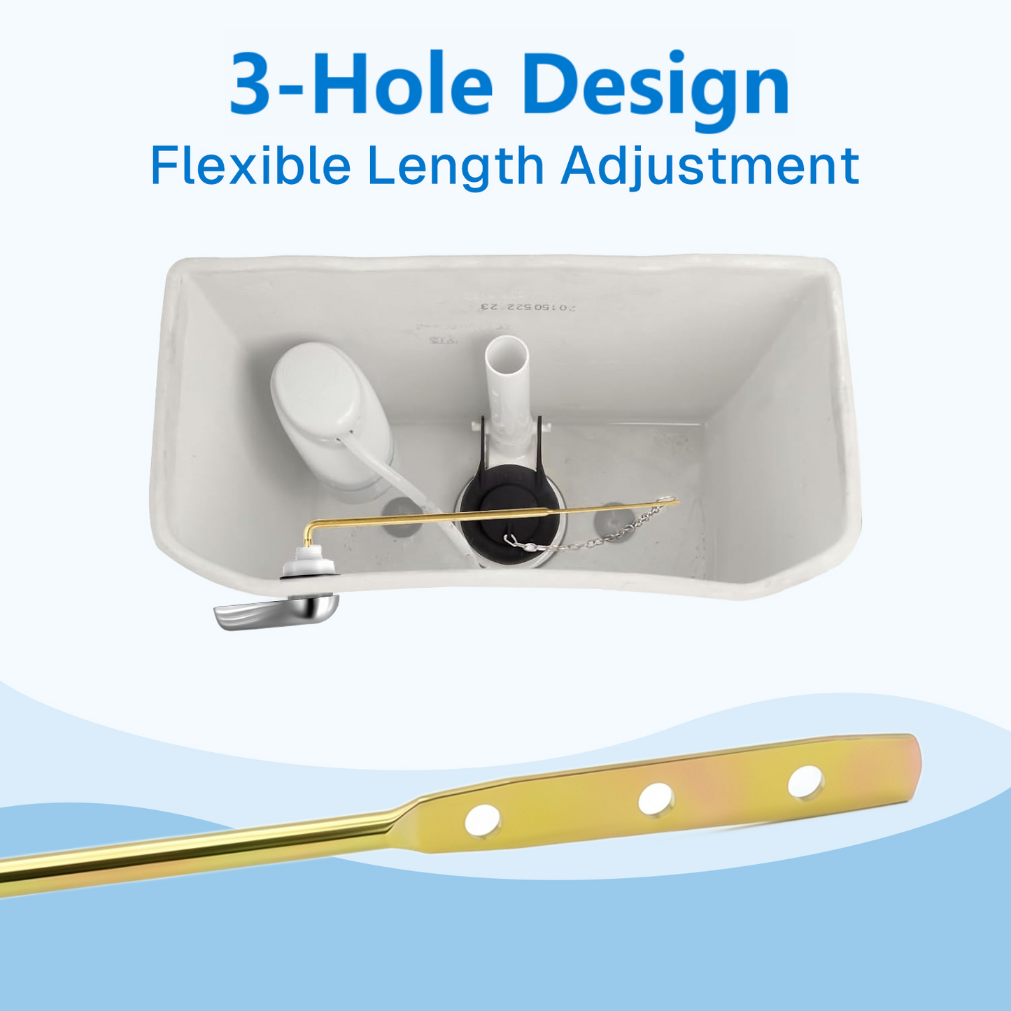 Behome 2 Pack Front Mount Toilet Handle Replacement Kit, Universal Toilet Flush Handle with Stainless Steel Flapper Chains, Toilet Flush Tank Lever, Brushed Nickel