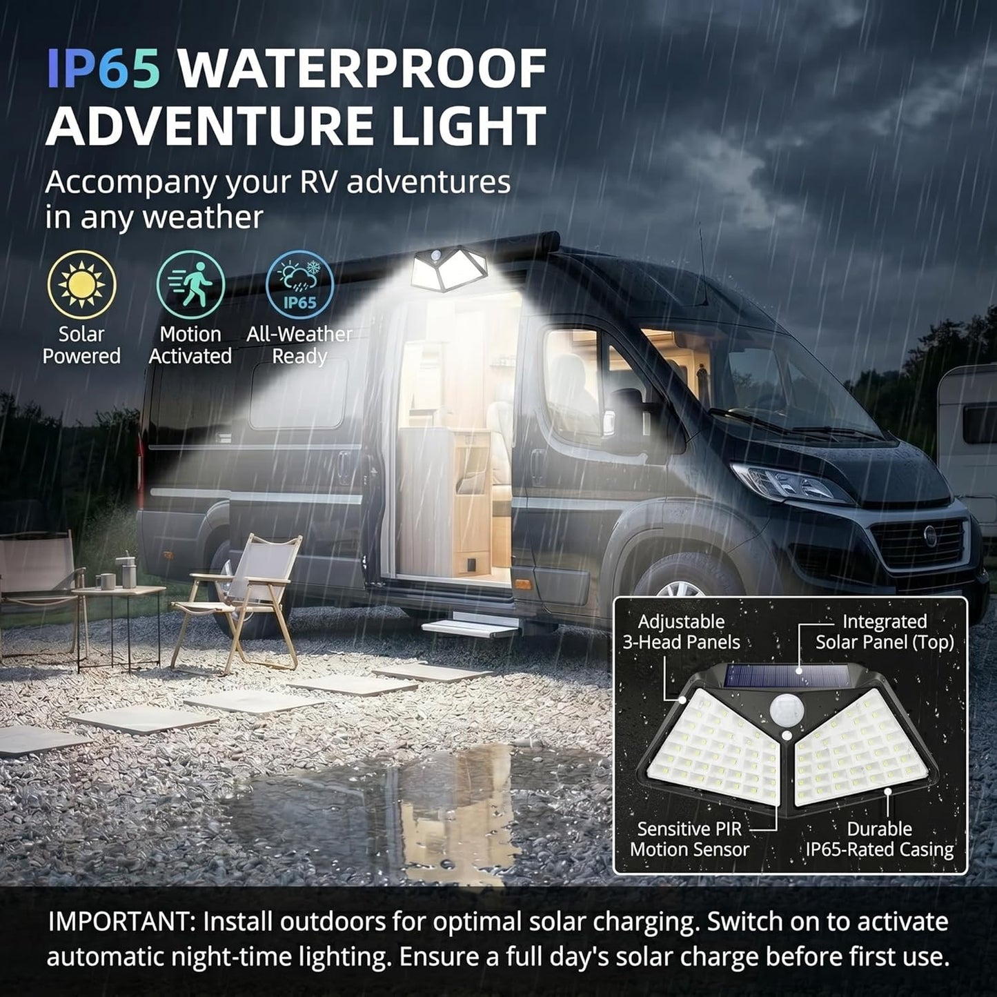 Magnetic Light Solar Lightolar Lights 150 LED, Solar Flood Light,IP65 Waterproof,LED Solar Fence Lighting for Garden Yard Patio Deck