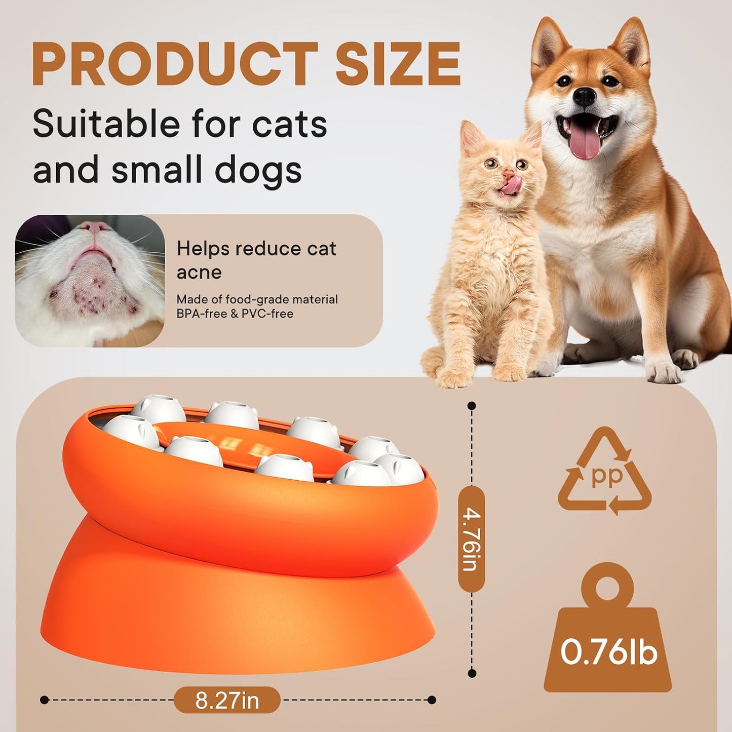 BN-LINK Interactive Cat Puzzle Feeder, Elevated Slow Feeder Bowl for Indoor Cats, Cat Enrichment Toy for Mental Stimulation and Boredom Relief