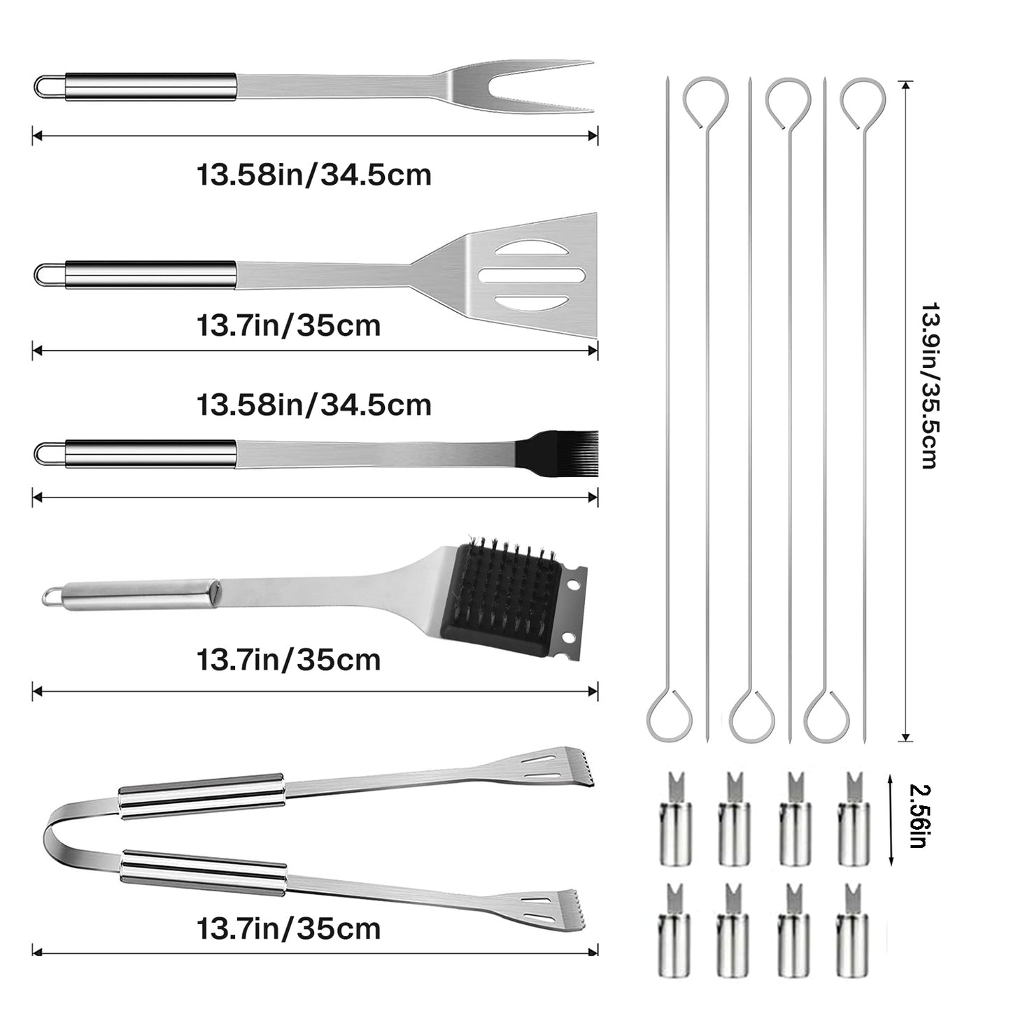 BN-LINK 20pcs BBQ Grill BBQ Accessories, Stainless Steel Grill Tools Set with Carry Bag,Barbecue Grill Accessories,BBQ Utensils,Camping & Tailgating
