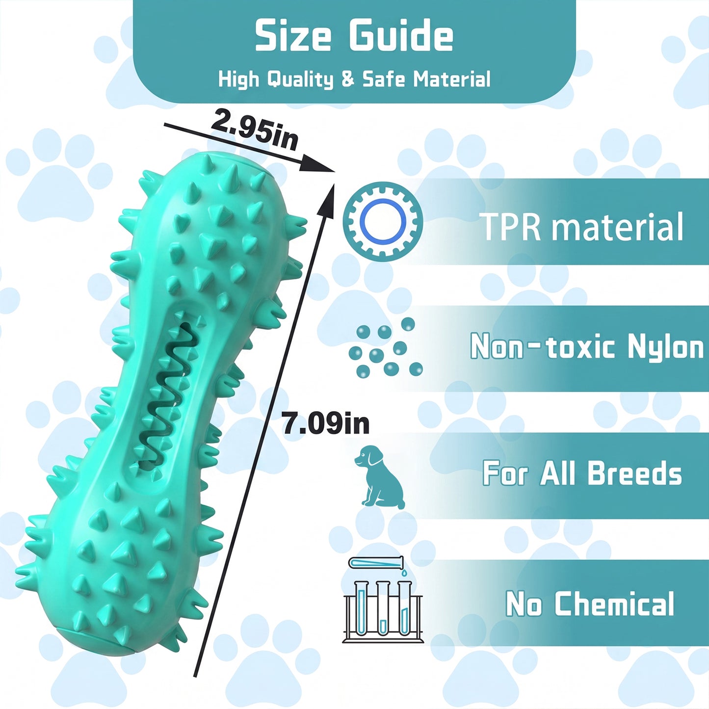 BN-LINK Squeaky Dog Chew Toy, Tough Durable Dog Toy with Toothbrush, Indestructible Dog Toy for Aggressive Chewers, Large Medium Breed, Teeth Cleaning